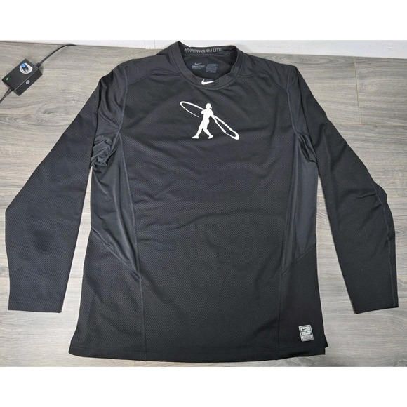 Nike Pro Combat Shirt Mens XXL Black Fitted Hyperwarm Lite Dri Fit Baseball - Picture 1 of 14